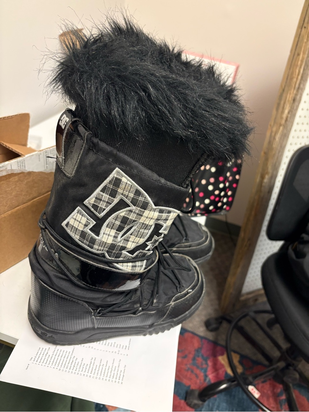 DC Black Lace-Up Snow Boots with Glossy Trim - Picture 9 of 9